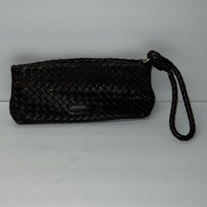 Adrienne Vittadani Brown leather clutch